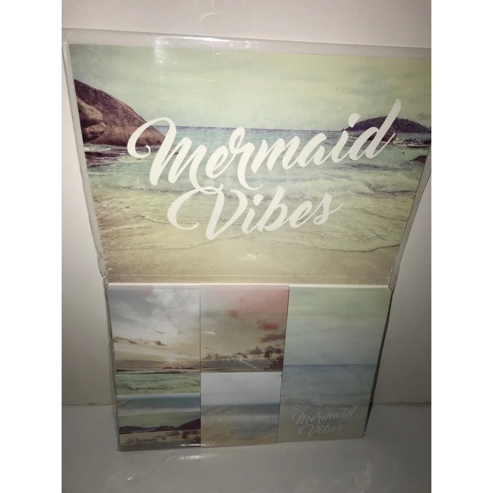 Mermaid Vibes Sticky Note Set Beach Ocean Theme Multi Size‎ Adhesive Pads NEW